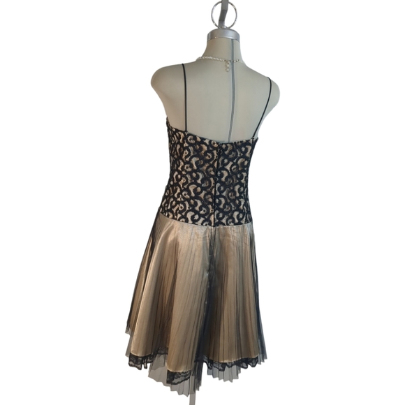 ASPEED Black Lace Top And Gold Mesh and Satin Strapless Dress Size XL Grande - Picture 5 of 16